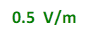 0.5  V/m
